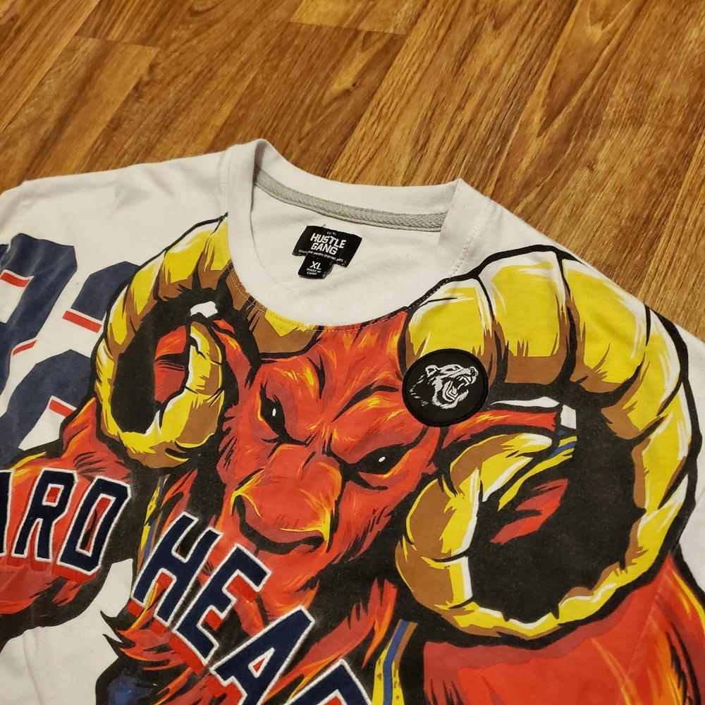 Vtg Hustle Gang Shirt Men XL White Hard Heads Basketball HSTL‎ Arena Y2K